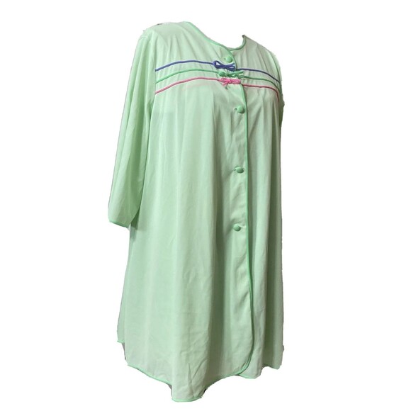 Vintage 2 Pc Lorraine Green Nylon Babydoll Nightgown and Robe Peignoir - Picture 2 of 16